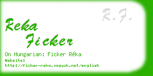 reka ficker business card