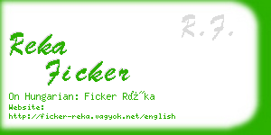 reka ficker business card